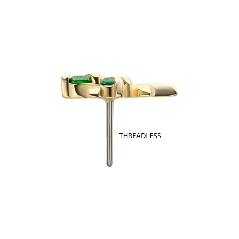 Invictus | 14k gold | Emerald Sprout w Gems | CZ