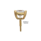 Invictus | 14k gold | Internally Threaded | Princess Cut CZ