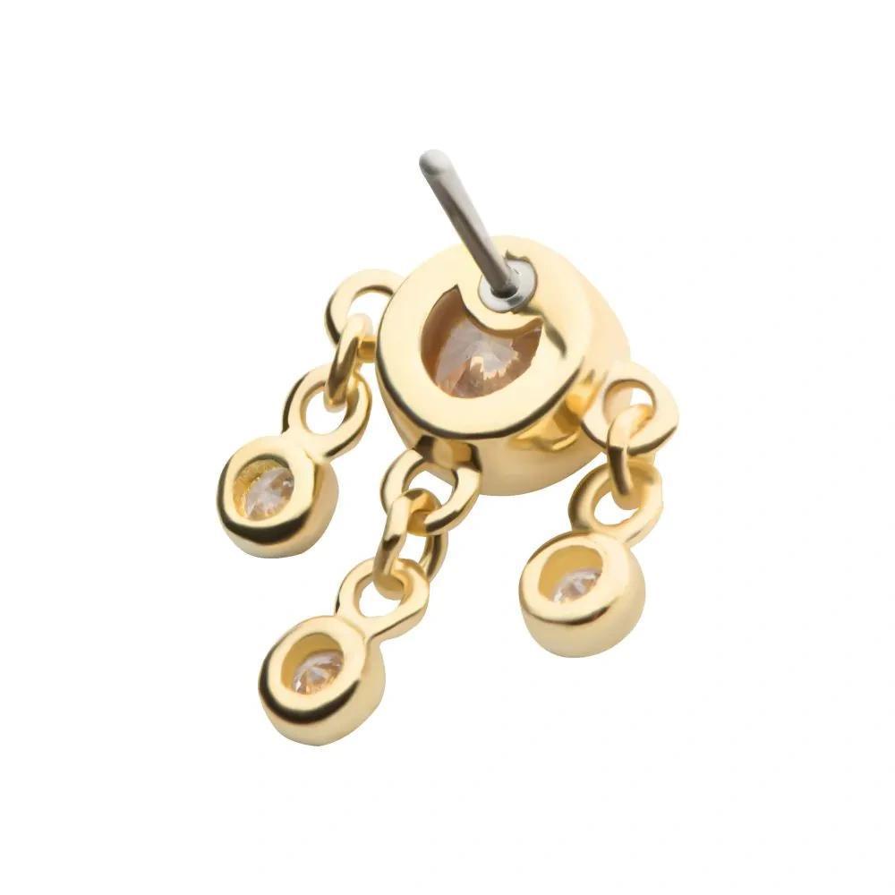 Invictus | 14k gold | Triple Dangle Bezel | CZ