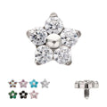 Invictus | Titanium | Internally Threaded Prong Set 5-Petal Gem Top | Cubic Zirconia
