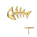 Invictus | 24k Gold PVD Titanium | Threadless Low Profile 3D Fishbone Top