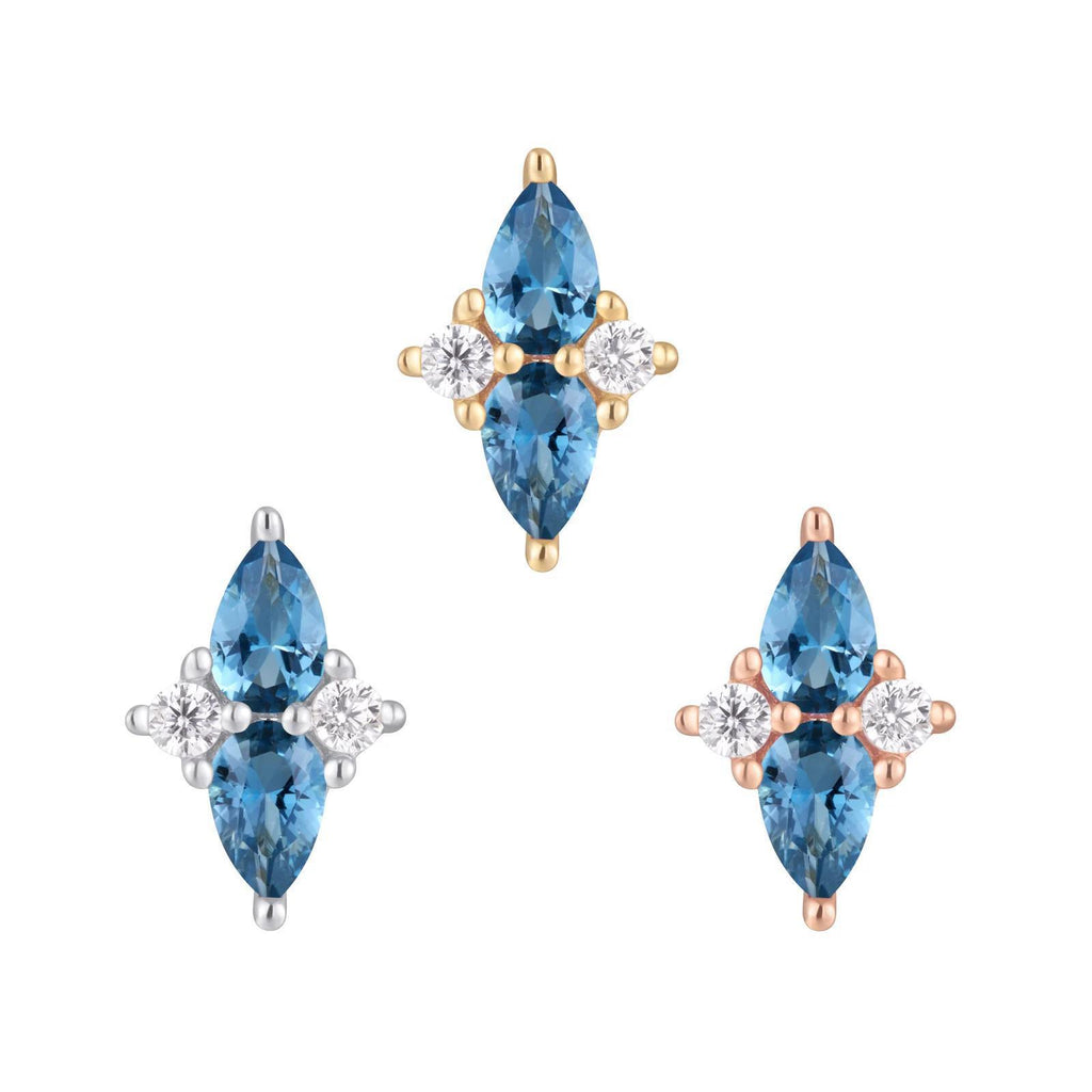 Buddha | 14k gold | Ethereal | London Blue Topaz + CZ