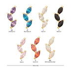 Invictus | 14k gold | Vine Shape Top with 3-Tier Marquise Gem | Cubic Zirconia + Synthetic White Opal