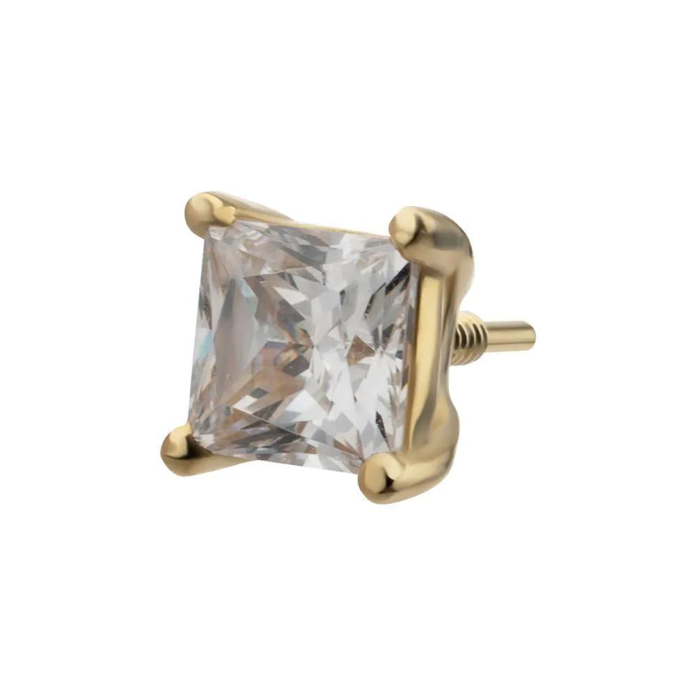 Invictus | 14k gold | Internally Threaded | Princess Cut CZ
