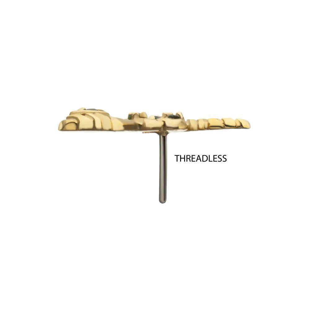 Invictus | 14k gold | Prong Set Gem Serpent Path Top
