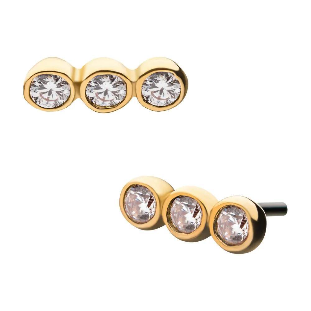 Invictus | 14k gold | Triple Bezel | CZ
