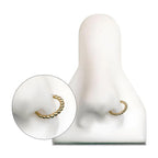 Invictus | 14k gold | Beaded Edge Hinged Hoop | Side Facing