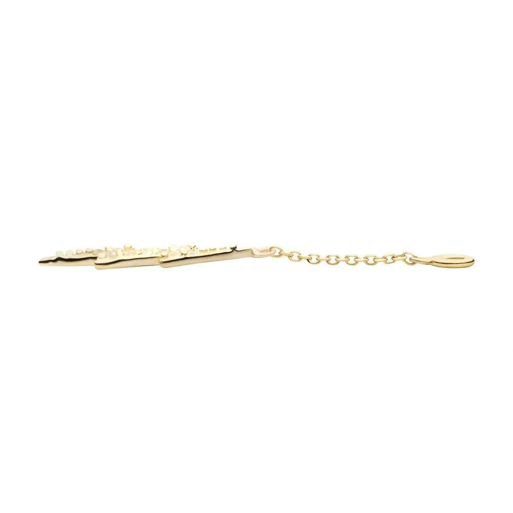 Invictus | 14k gold | Pave Set Lightning Bolt Dangle Charm | CZ