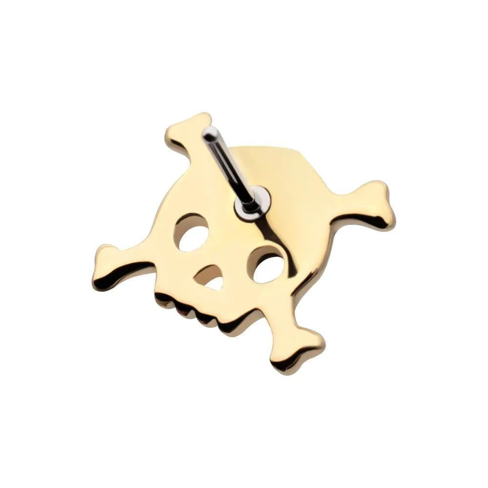 Invictus | 14k gold |Polished Skull and Crossbones