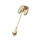 Invictus | 14k gold | Rib Cage with Heart Dangle | CZ