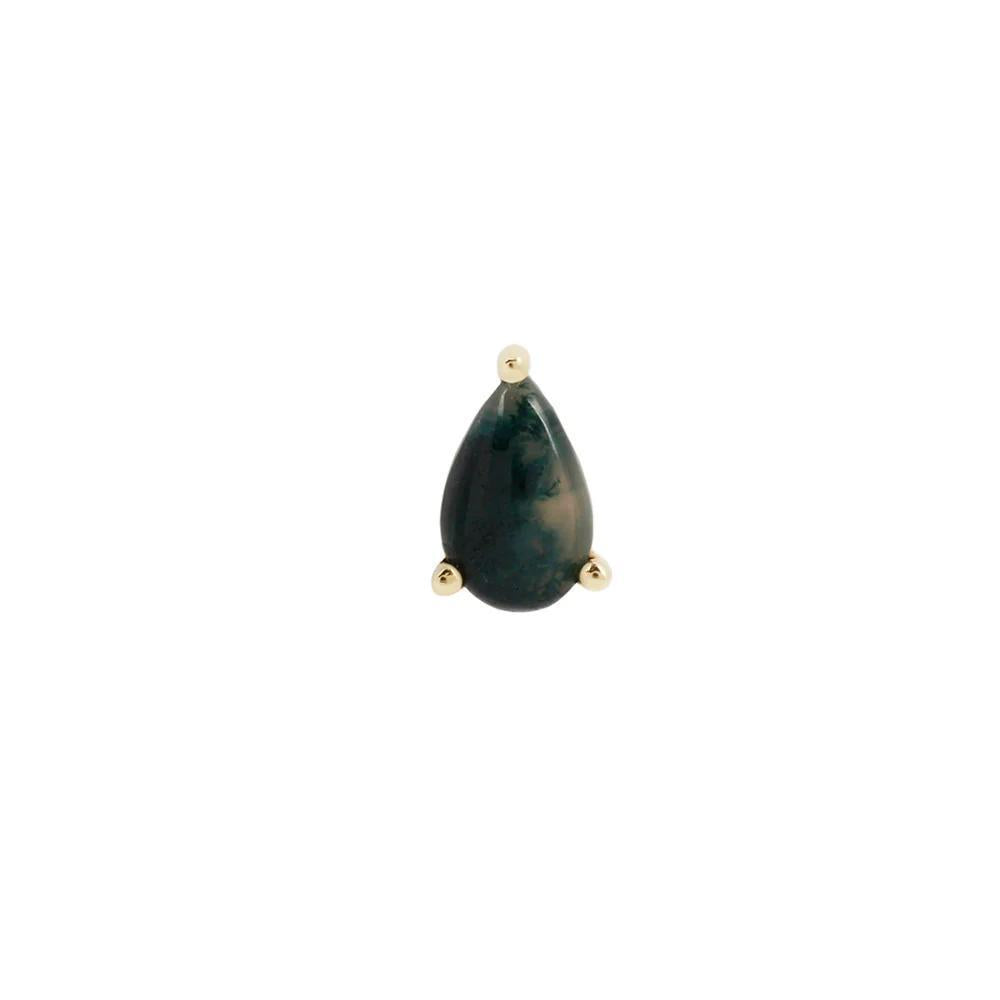 Buddha | 14k gold | Prong Pear | Moss Agate