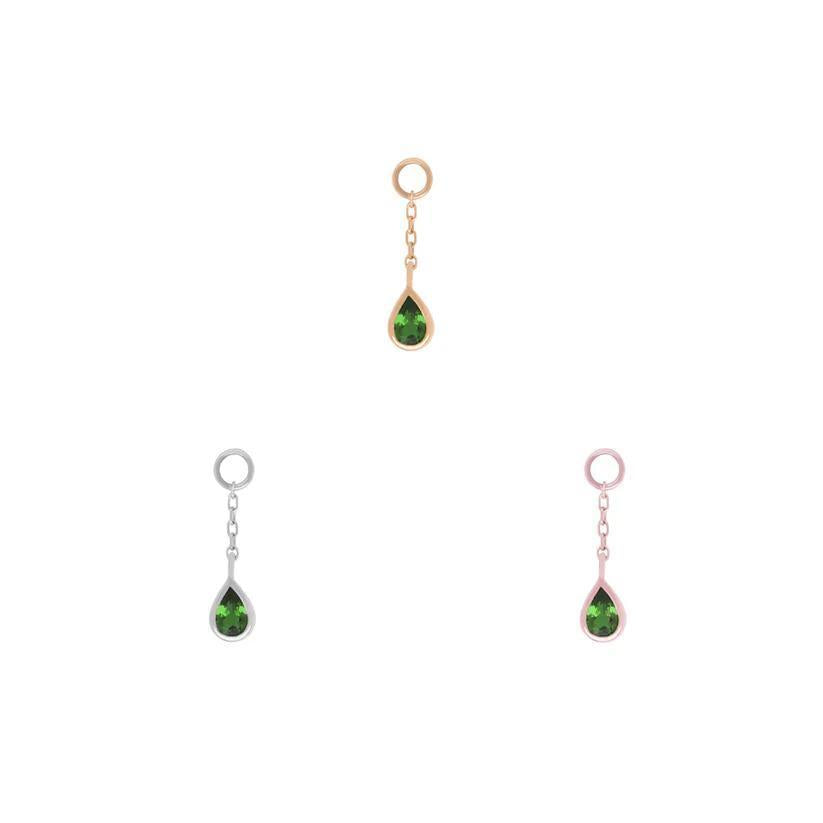 Buddha | 14k Gold | Concorde Charm + Chain | Green Tourmaline
