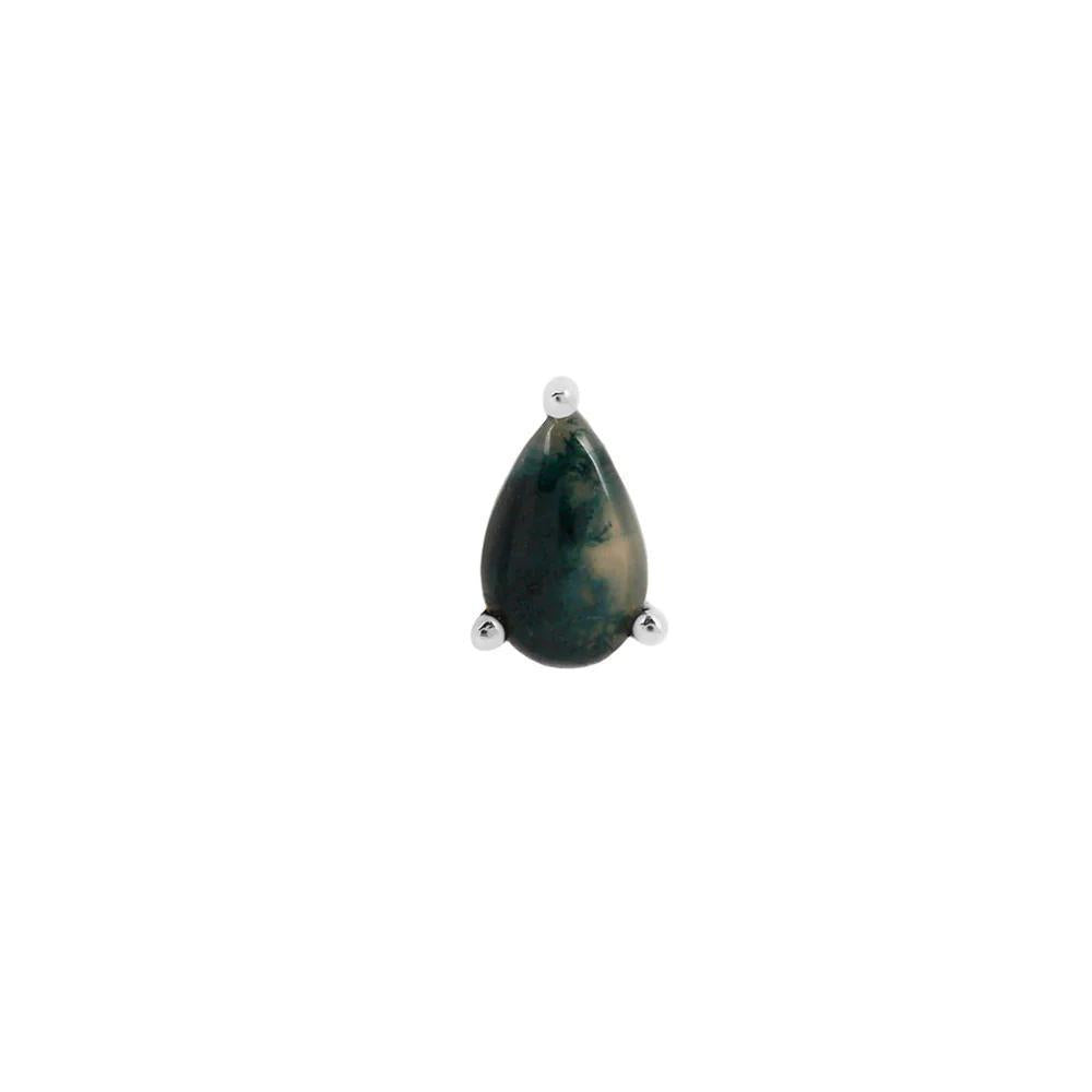 Buddha | 14k gold | Prong Pear | Moss Agate