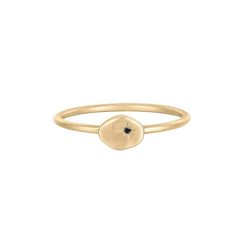 Buddha | 14k gold | RION x Buddha North Star Ring | Black Diamond