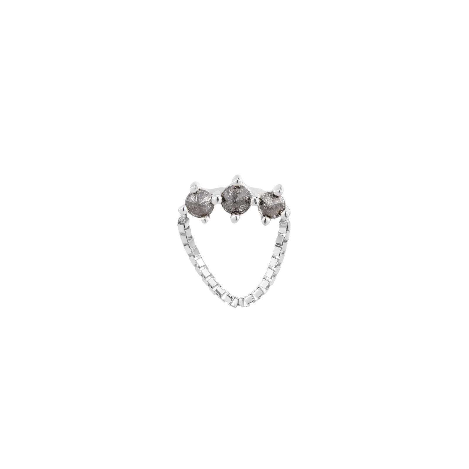 Buddha | 14k gold | Halston Reverse Set | Grey Diamond + CZ