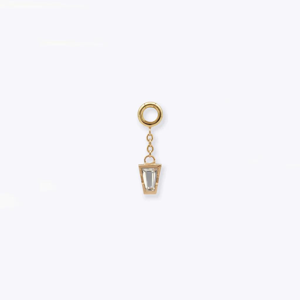 Tether | 14k gold | Linda Chain Charm | White Topaz