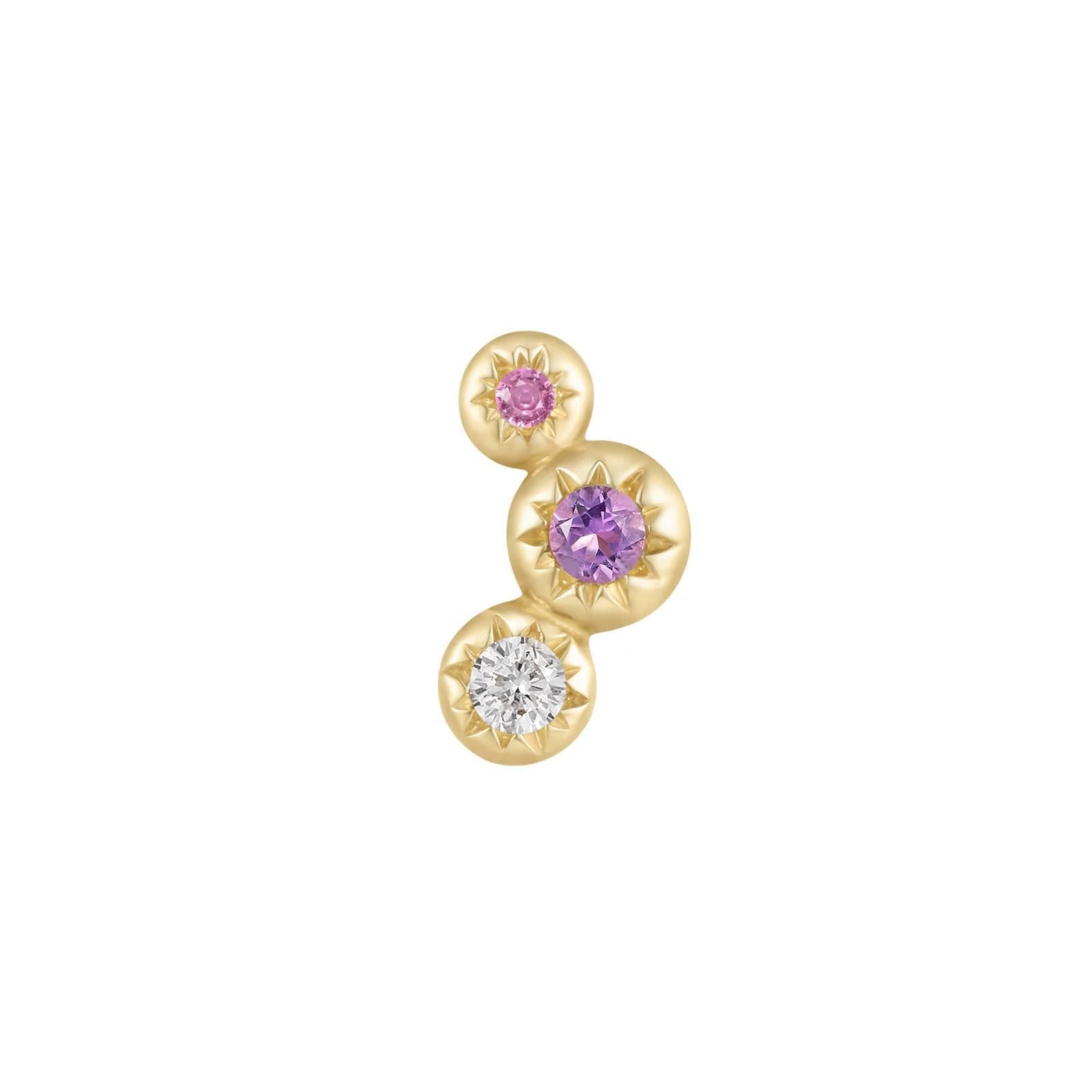 Buddha | 14k gold | Dig It | Amethyst + Pink Sapphire + White Topaz