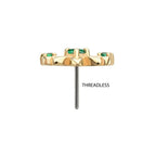 Invictus | 14k gold | Emerald Blossom with Gem | CZ