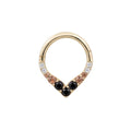 Buddha | 14k gold | Rise + Shine | Smoky Quartz + Black Spinel Ombré