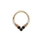 Buddha | 14k gold | Rise + Shine | Smoky Quartz + Black Spinel Ombré