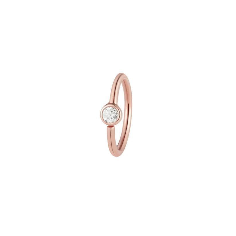 Buddha | 14k Gold | Fixed Bezel Bead Ring | Side Set Facing | 2mm Cubic Zirconia