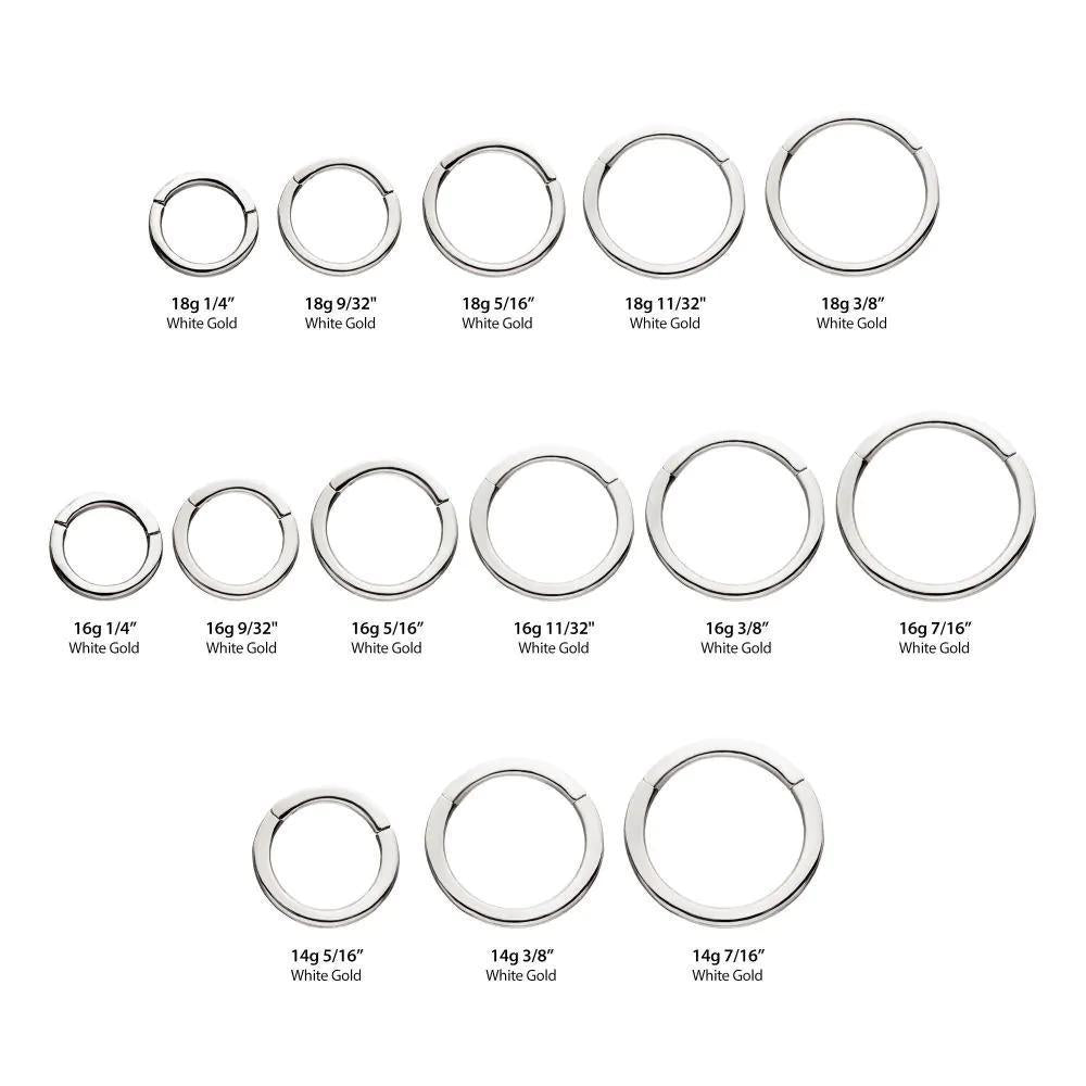 Invictus | 14k gold | White Gold Plain Hinged Hoop