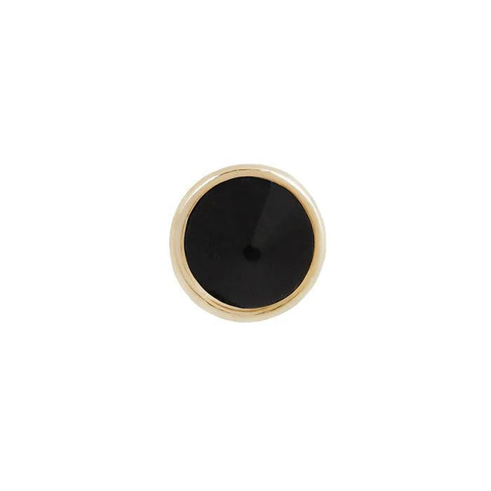 Buddha | 14k gold | Round Bezel Reverse Set | Black Spinel