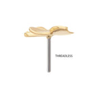Invictus | 14k gold | 3D Clover Top with Triple CZ Gem | Clear CZ