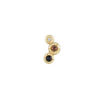 Buddha | 14k gold | Dig It | White Sapphire + Smoky Quartz + Black Spinel
