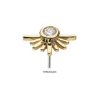Invictus | 14k gold | Half Starburst Top with Bezel Lab-Grown Diamond | Lab-Grown Diamond