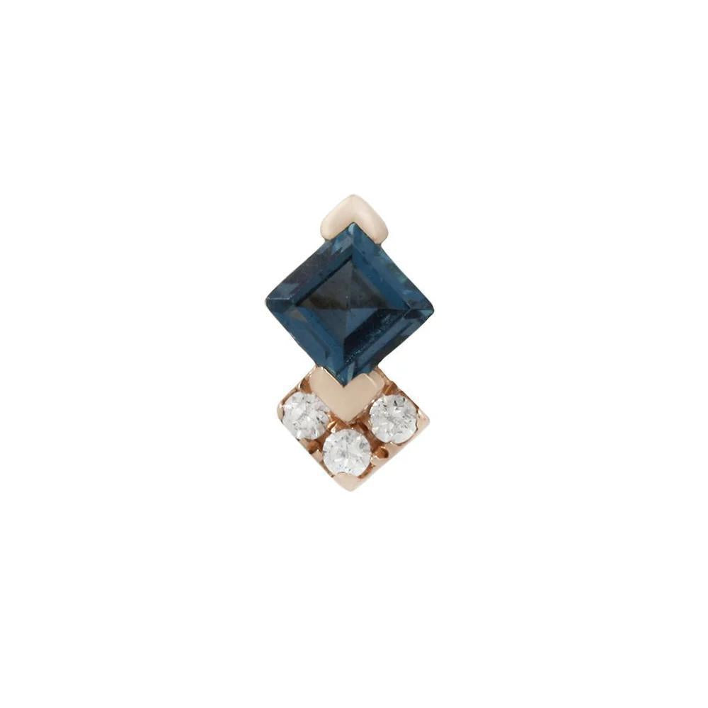 Buddha | 14k gold | Vivienne | London Blue Topaz + CZ
