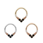 Buddha | 14k gold | Rise + Shine | Smoky Quartz + Black Spinel Ombré
