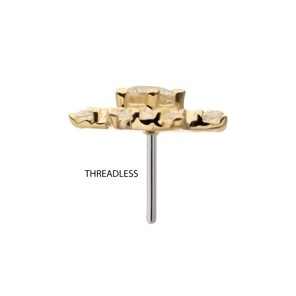 Invictus | 14k gold | Swirled Flower | CZ