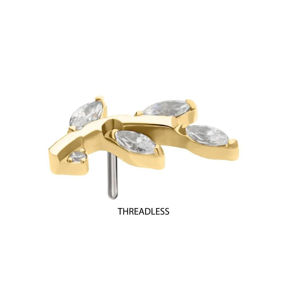 Invictus | 14k gold | Marquise Leaf | CZ