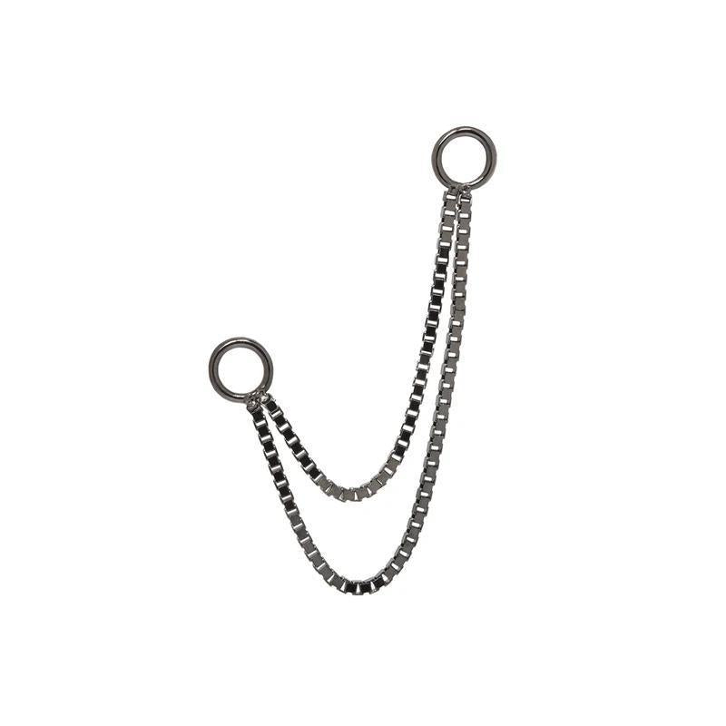 Buddha | 14k gold | Double Box Rhodium Chain