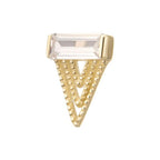 Invictus | 14k gold | Triangular Baguette Gem Top | Clear CZ