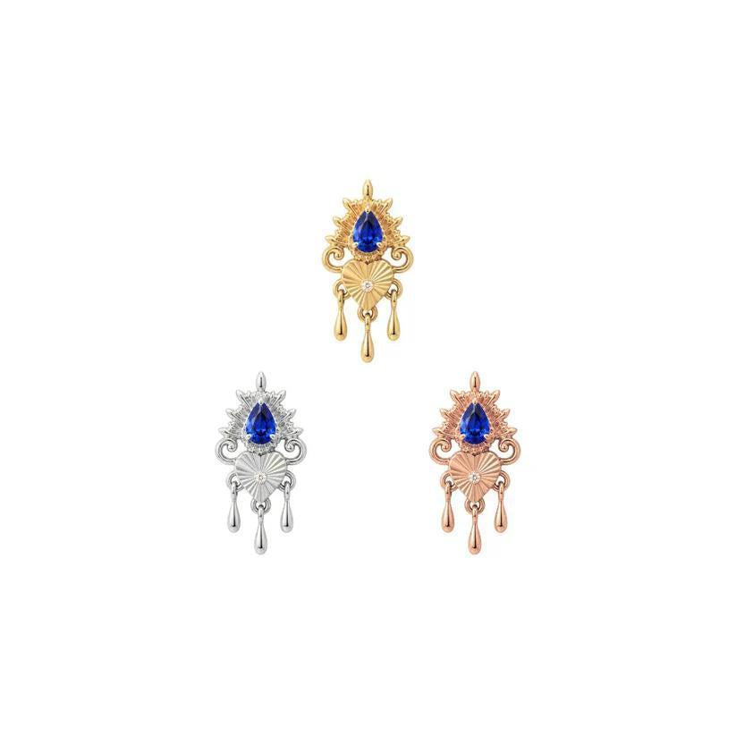 Buddha | 14k Gold | Avec Moi Threadless End | Lab-Grown Blue Sapphire