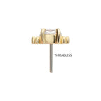 Invictus | 14k gold | Prong Set Oval Gem with Tri-bead Top | CZ