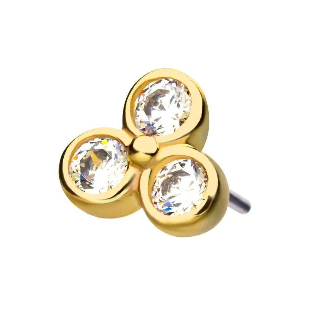 Invictus | 14k gold | Triple Bezel Trinity | CZ