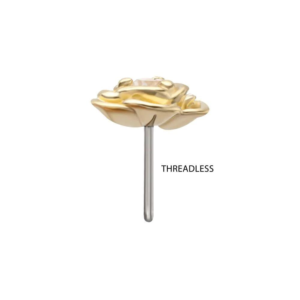 Invictus | 14k gold | Rosebud Bloom | Clear CZ