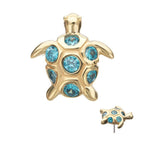 Invictus | 14k gold | Sea Turtle | Aqua CZ