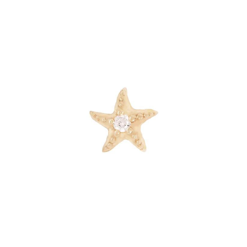 Buddha | 14k Gold | Hoku Star Threadless End | Diamond