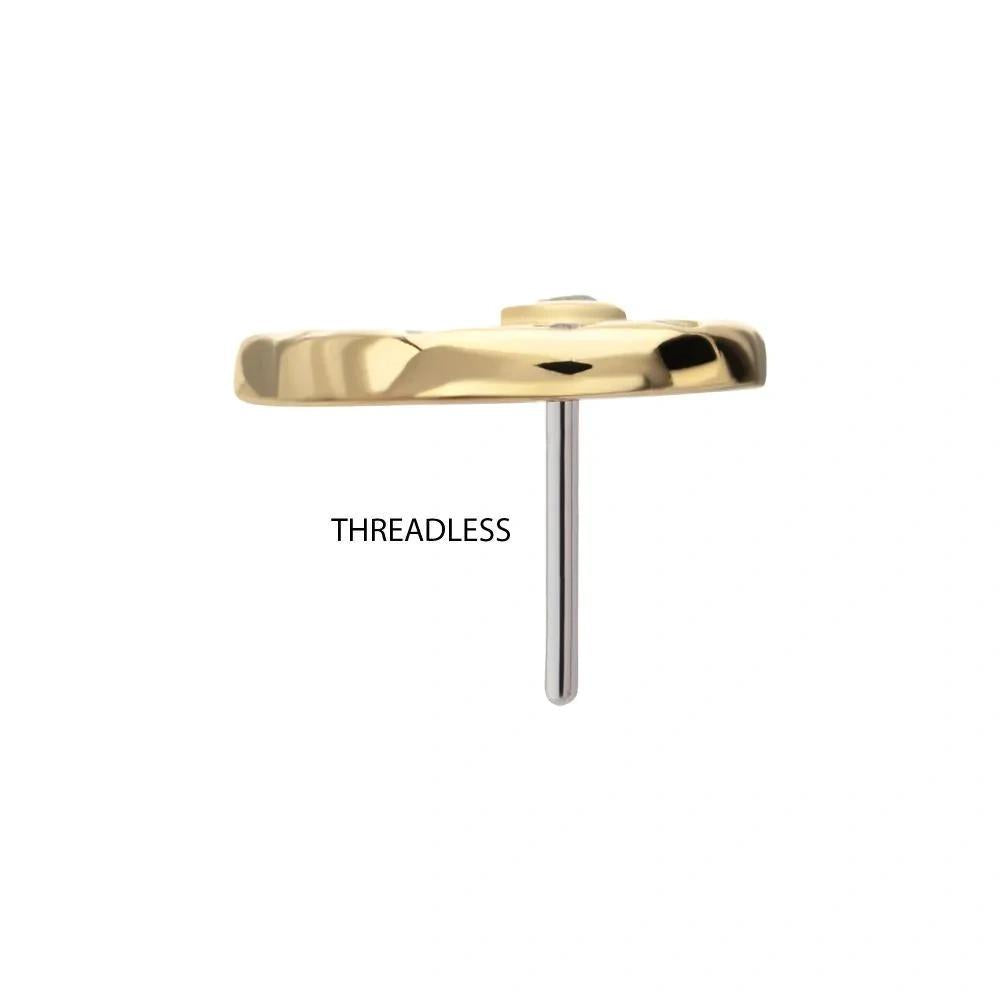 Invictus | 14k gold | Snail Shell | Aqua CZ