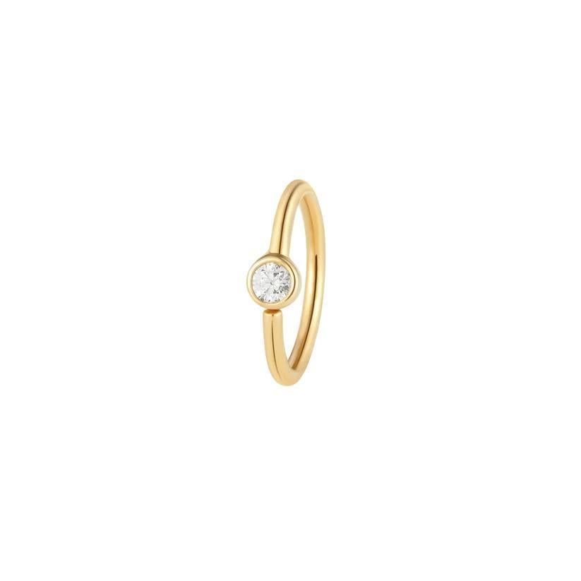 Buddha | 14k Gold | Fixed Bezel Bead Ring | Side Set Facing | 2mm Cubic Zirconia