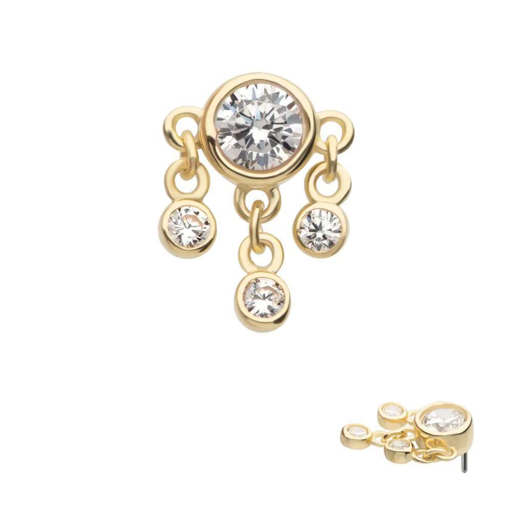 Invictus | 14k gold | Triple Dangle Bezel | CZ