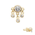 Invictus | 14k gold | Triple Dangle Bezel | CZ