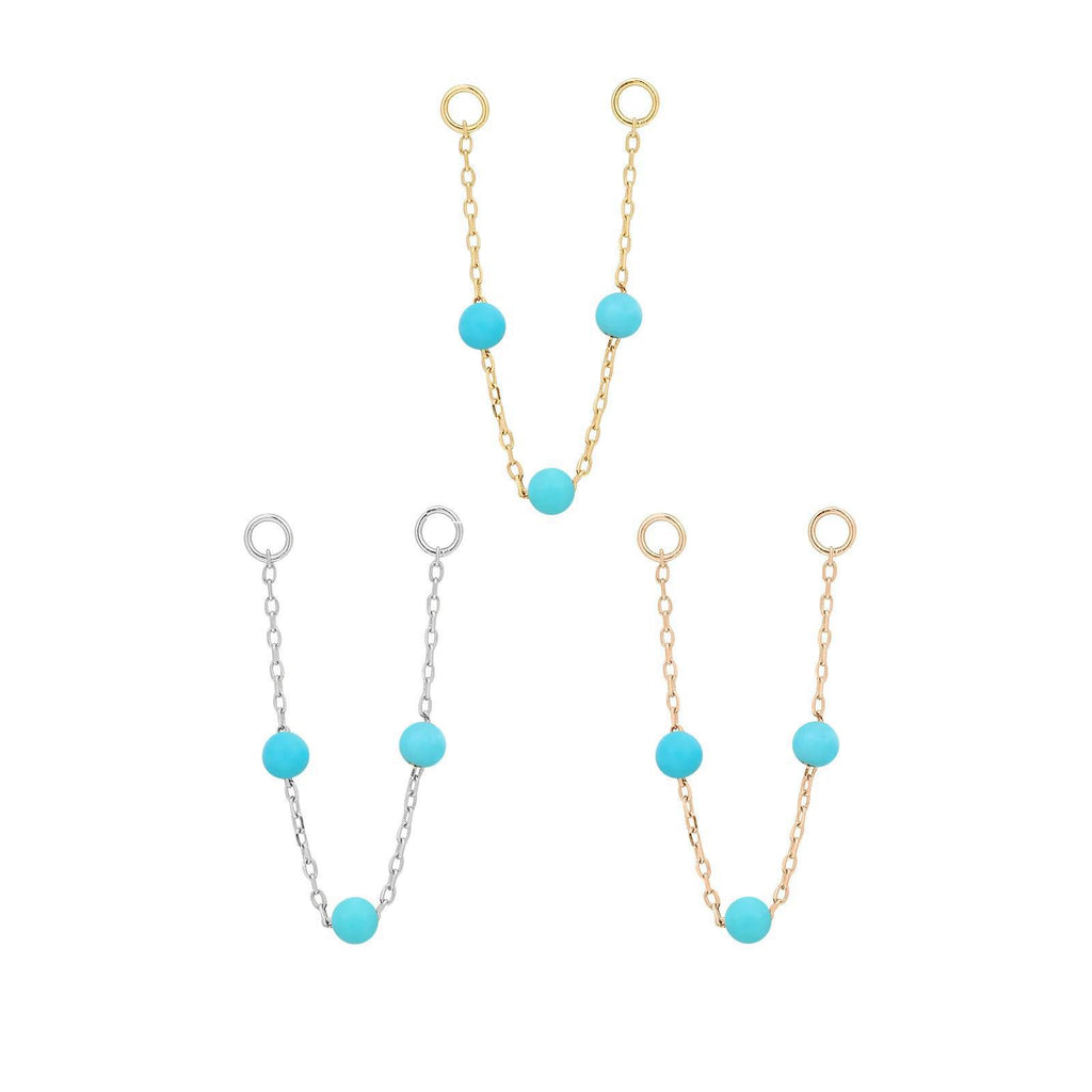 Buddha | 14k gold | 3 Bead Chain | Turquoise