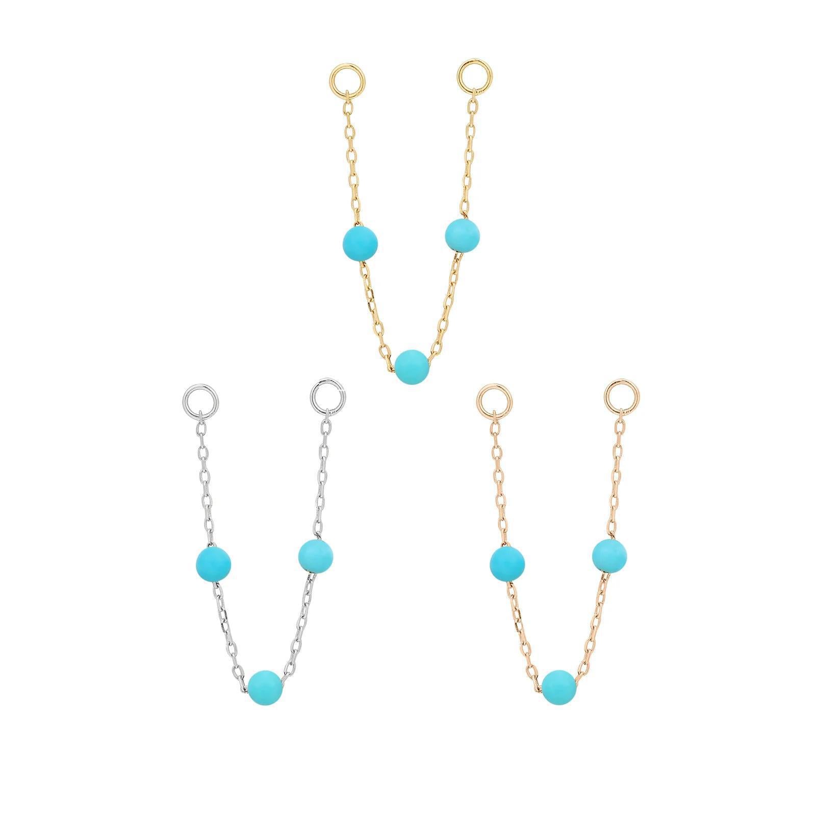 Buddha | 14k gold | 3 Bead Chain | Turquoise