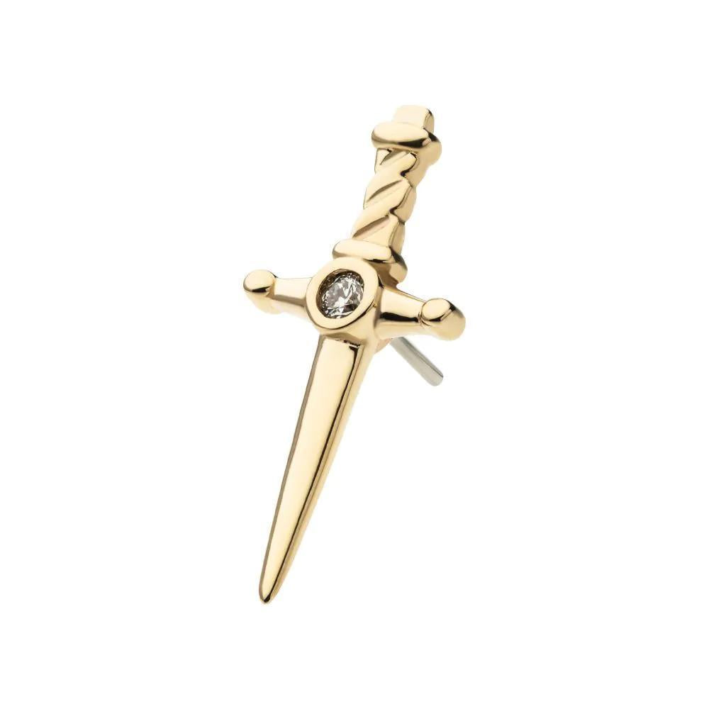 Invictus | 14k gold | Dagger with Bezel Gem | Lab Grown Diamonds