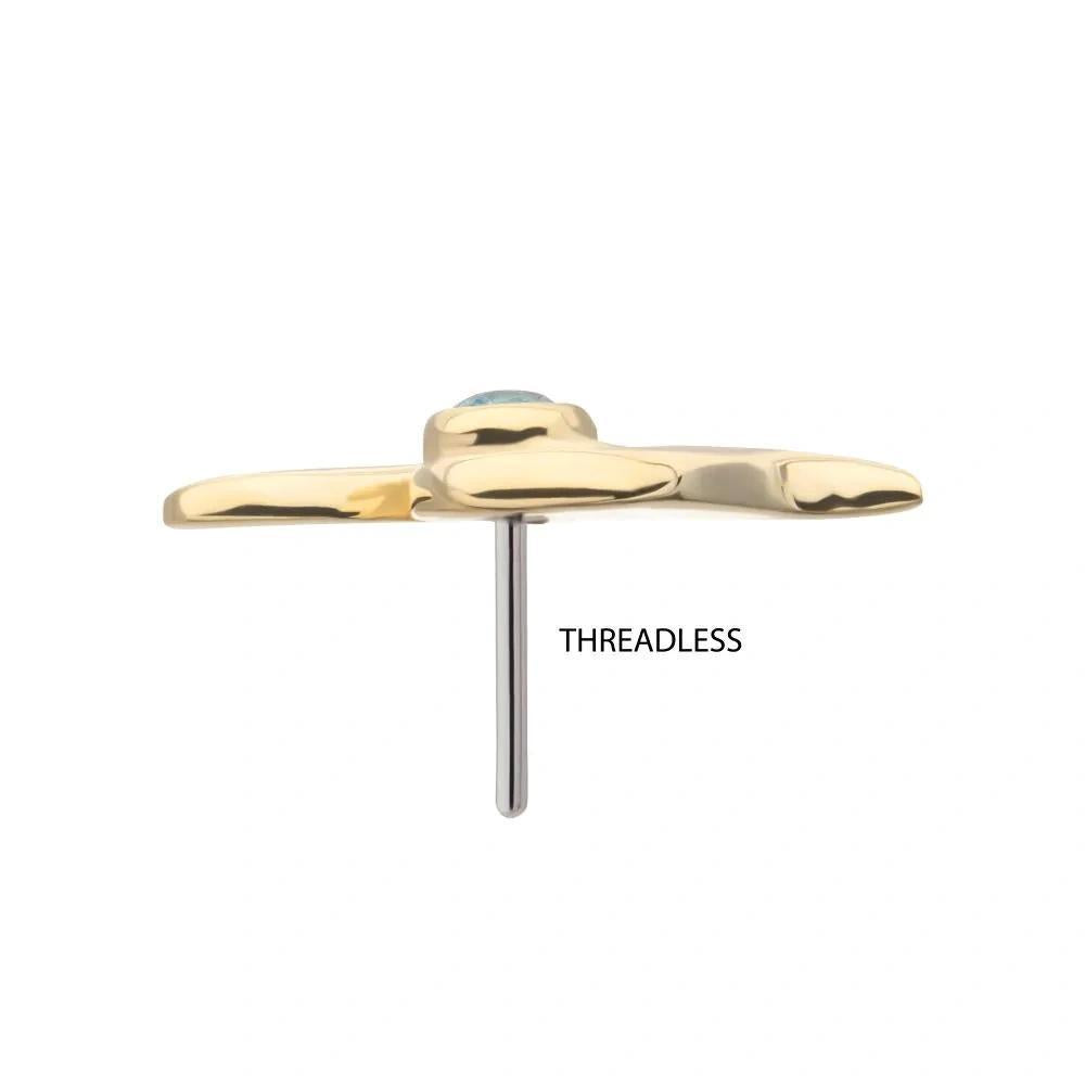 Invictus | 14k gold | Bezel Set Wave | CZ